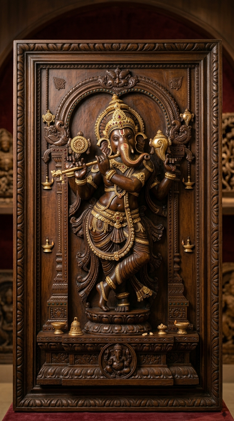Wooden Ganesha Sculptures